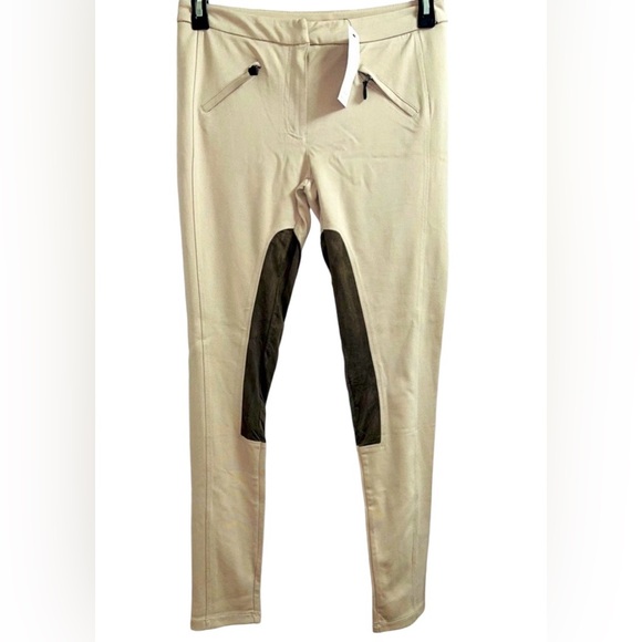 BCBG MAXAZRIA RIDING LEGGINGS PANTS WOMEN COLOR TAN KNEE-PATCH BREECH SIZE 30 - Picture 8 of 10